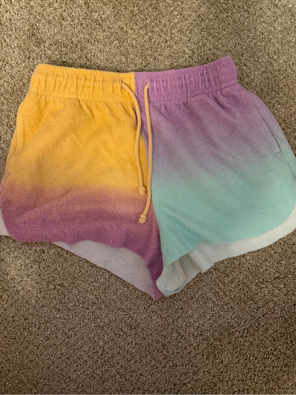wild fable Pastel Ombre Terry Shorts - Yellow, Purple & Mint